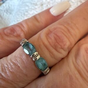 Vintage Sterling Silver Blue Topaz Ring Size 7